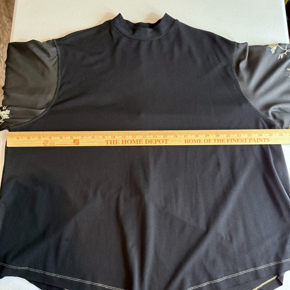 Free People‎ Womens Kimono Sleeve Embroidered Poncho Top Black Size S Boho Fairy - Picture 8 of 16